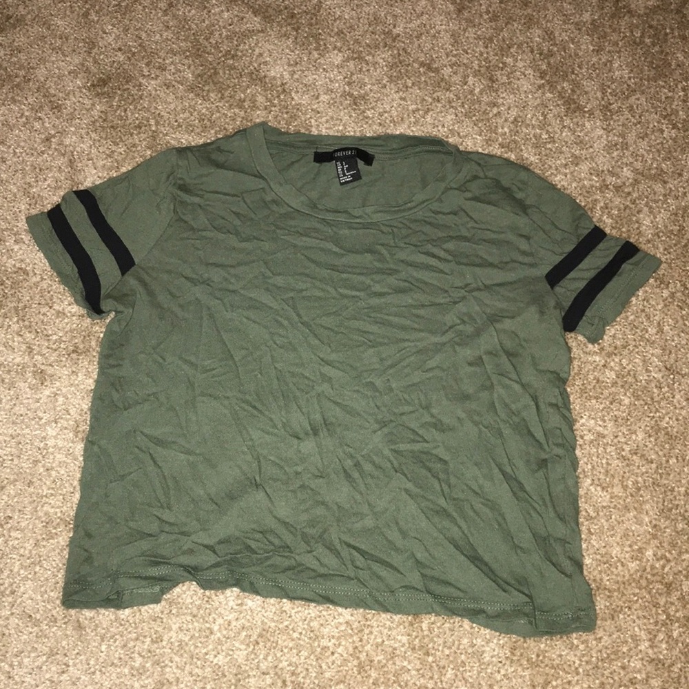 Forever 21 army green crop top